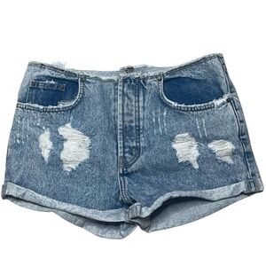 Carmar Raw Waist Button Fly Denim Cuffed Shorts Size 26